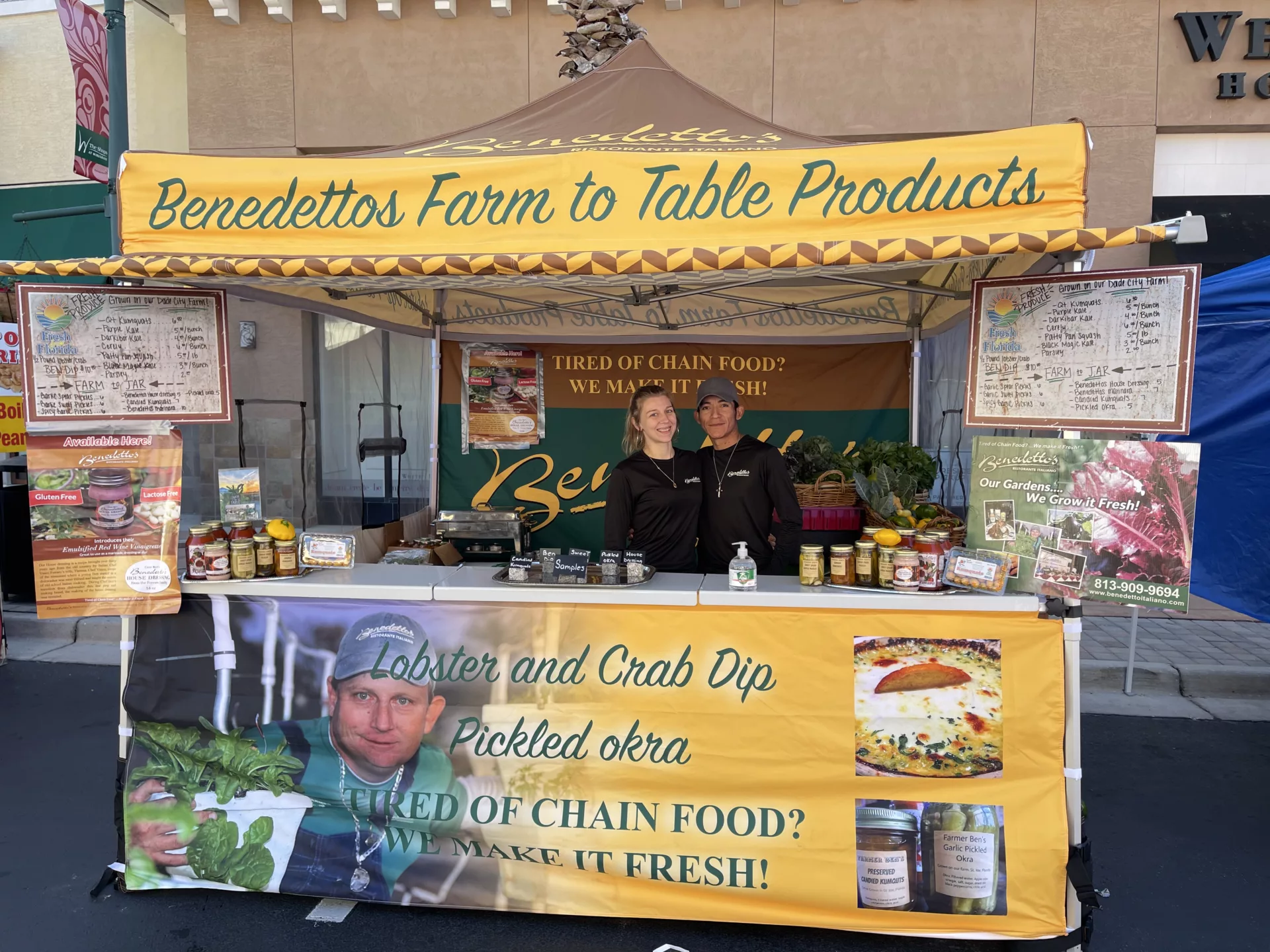 Benedettos Farm Market Booth with counter